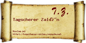 Tagscherer Zalán névjegykártya