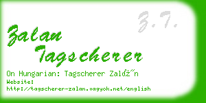 zalan tagscherer business card